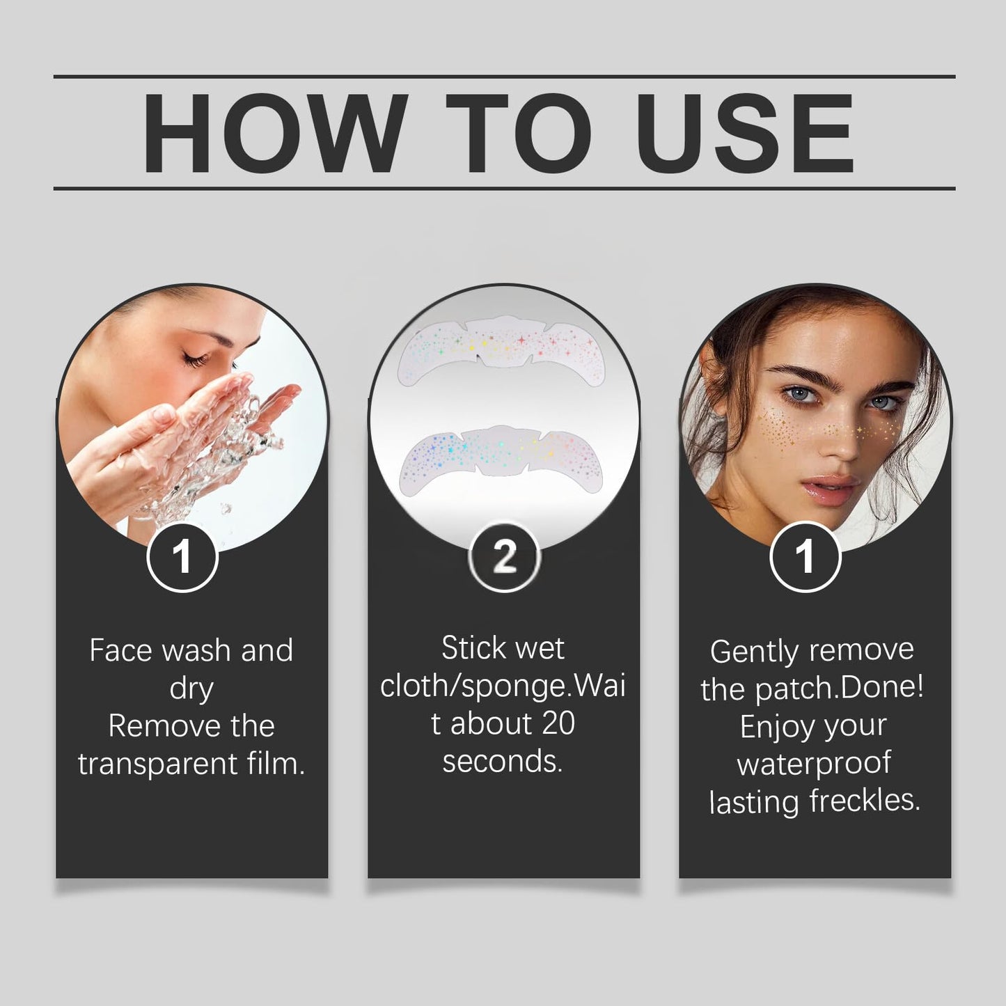 HERBENJOY 12pcs Holographic Glitter Freckles Face Tattoo,Multichrome Face Glitter Speckles Patches for Star Face,Waterproof Glow Up Metallic Sparkly Temporary Cosmetic Stickers,Festival Accessories FaceGlitter