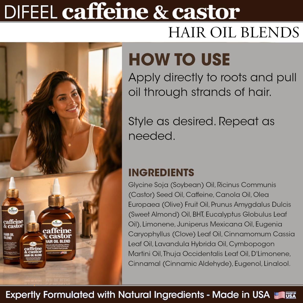 Difeel Caffeine & Castor Premium Hair Oil for Faster Hair Growth 75 ml