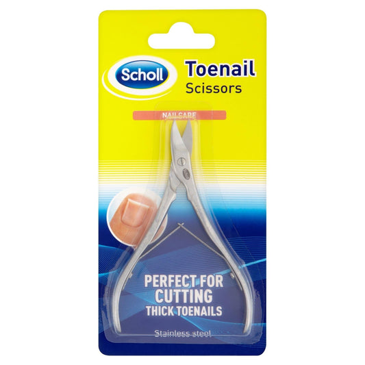 Scholl Nail Care Toe Nail Scissors - Heavy Duty Stainless Steel Nail Clippers and Cutter for Thick Nails, Precision Toenail and Fingernail Trimming Tool, Dual-Action Pedicure Tool, Durable, 1 Unit
