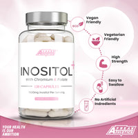 Myo Inositol Capsules by Freak Athletics - Inositol Capsules with Chromium & Folate - 120 Capsules Vegan & Vegetarian Friendly - UK Made