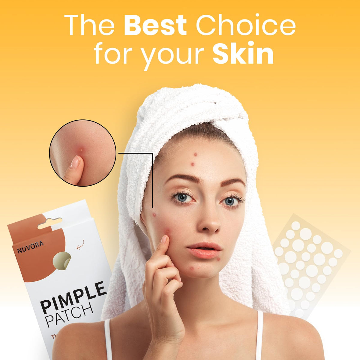 nuvora Nuvora Acne Patches 72 Count – Hydrocolloid Pimple Patches for Face & Body – Ultra-Thin, Invisible Spot Treatment Stickers – Fast Healing, Vegan & Cruelty-Free Skincare