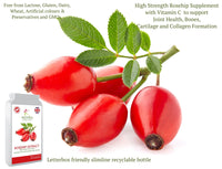 NUVIDA NATURAL HEALTH Rosehip Capsules - High Strength Rosehip Supplement with Vitamin C to Support Joint Health, Bones, Cartilage and Collagen Formation - 120 Vegan Rosehip Capsules. Up to 4 Months Supply.