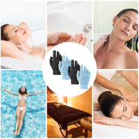 Sibba 2 Pair Bath Gloves for Shower Natural Loofah Exfoliating Wash Gloves for Body and Face, Dead Skin Remover, Double Sided Microfibre Shower Body Gloves for Adults and Kids