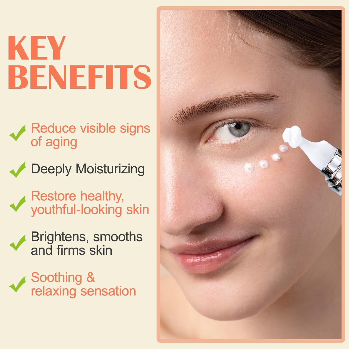 ROSVANEE Retinol Eye Cream, Daily Anti-Aging Under Eye Cream with Hyaluronic Acid, Vitamin E, Niacinamide to Fight Eye Puffiness, Fine Lines, Wrinkles, & Dark Circles, 20ml