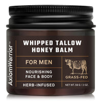 AxiomWarrior Beef Tallow Skin Care: Whipped Organic Beef Tallow Moisturizer Cream for Face & Body with Grass Fed & Finished - Hydrates, Smoothes, Nourishes Skin - Sensitive, Dry Skin - 2oz