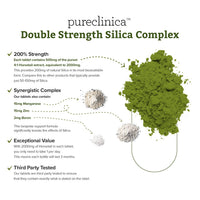 Pureclinica Double Strength Silica Complex – 6 Month Supply! (2000mg Horsetail Extract x 180 Tablets)