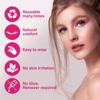 PRO LASHBEAUTY Magnetic Eyelashes With Applicator Long Lasting And Reusable Magnetic Lashes Kit 5Pcs Magnets Per Piece No Glue Needed False Eyelashes Waterproof,Cruelty Free,Easy To Wear(1pair,Vibrant)