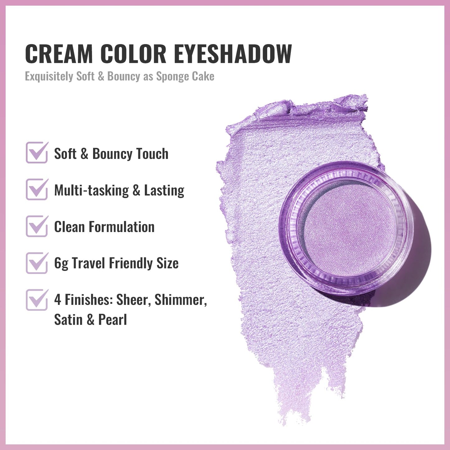 Oulac OULAC Cream Eyeshadow, Glitter Purple Eyeshadow, Holds Makeup For 12 Hours +, Waterproof and Sweatproof, Crease Resistant, Vegan | 06g (04) Vibrancy