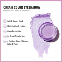 Oulac OULAC Cream Eyeshadow, Glitter Purple Eyeshadow, Holds Makeup For 12 Hours +, Waterproof and Sweatproof, Crease Resistant, Vegan | 06g (04) Vibrancy