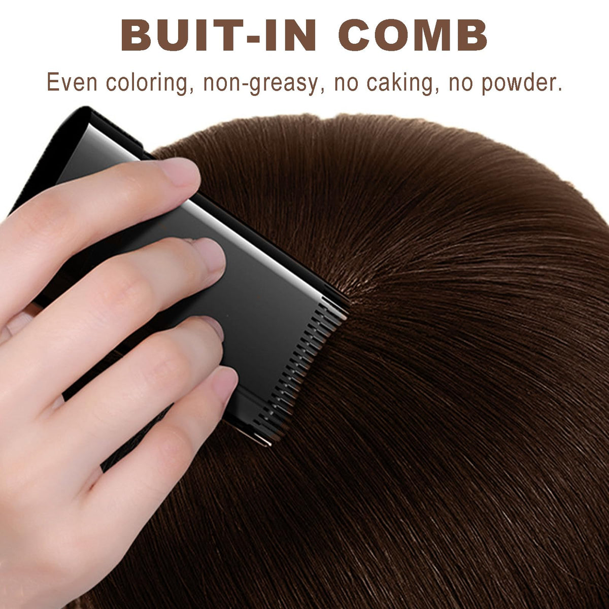 TUHOWEWZ Hair Dye Comb, 2 in 1 Instant Hair Colour Stick, Safe and Convenient Comb Hair Dye, Dark Brown Hair Colour Stick with Applicator, Portable Sweat-Proof Temporary Root Touch Up Dye Hair Cover Up