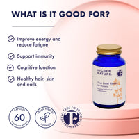 HIGHER NATURE Higher Nature - True Food Vitality for Women - Whole Food Multivitamin for Women - 20 Vitamins & Minerals Including Vitamin C, D, K, B12, and Zinc - Vegan - One Month Supply - 60 Capsules