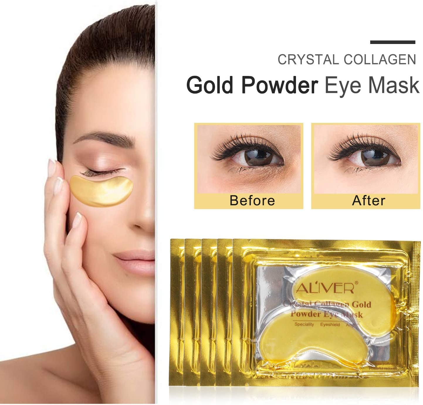 Vinimay Under Eye Masks 25 Pairs, Collagen Eye Mask, Eye Patches Skincare, Eye Treatment for Anti Aging, Anti Wrinkle, Moisturizing & Reducing Fine Lines, Dark Circles and Puffy Eyes for Women, Men