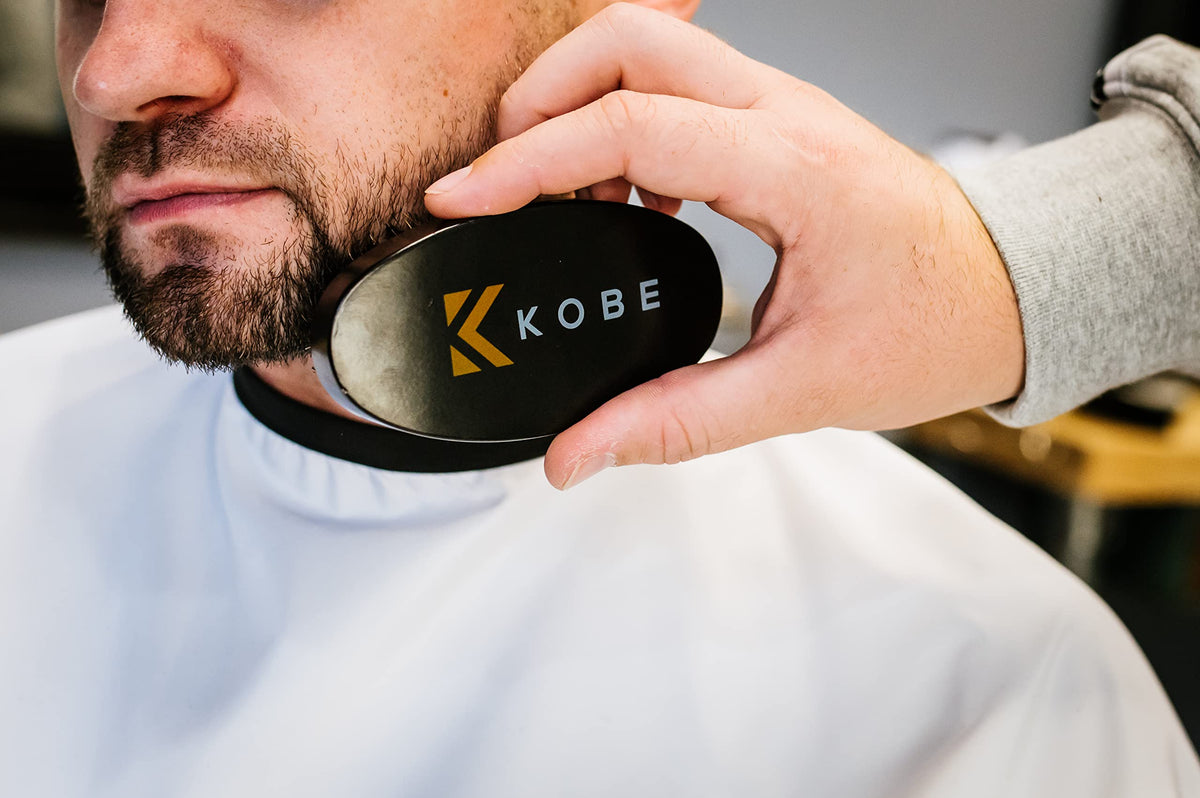 Kobe Gable Palm Brush 100% Natural Boar Bristle Hair Brush/Beard Brush - Military Style Hair Brush - Works Well With Beard Oils - Dark Wood