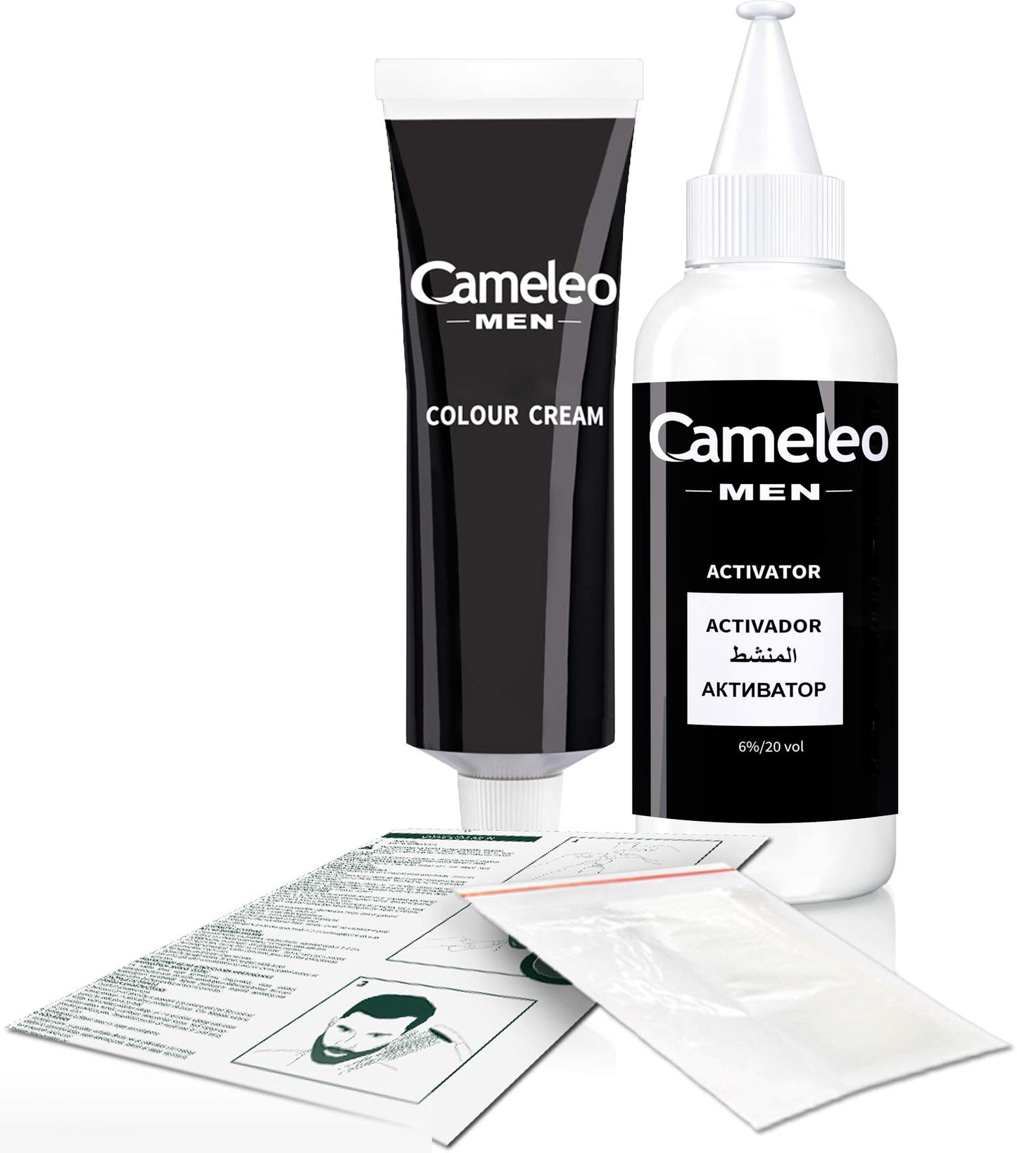 Cameleo Men - Permanent Hair Dye | Black Colour for Hair Beard & Moustache | Natural Colour Effect in 5 Minutes | Cover Grey Hair | Ammonia FREE | 30ml