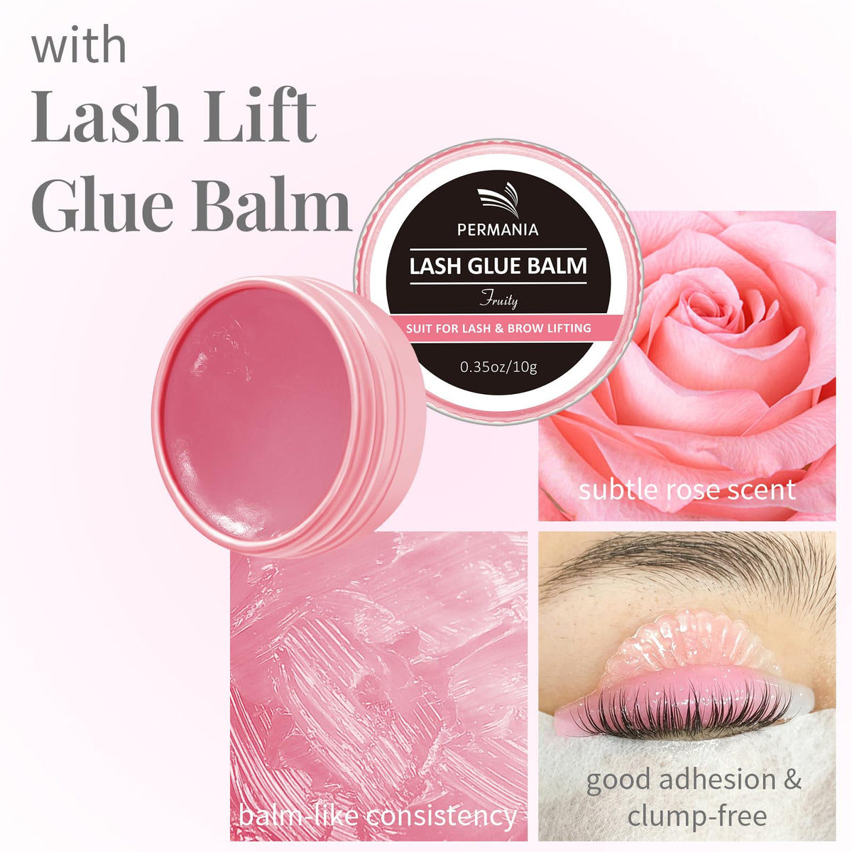 PERMANIA Lash Lift Kit, Eyelash Lift Kit, Beginner Friendly | Easy Application Eyelash Perming Kit with Glue Balm, DIY Salon Curl Results at Home, Last up to 4 Weeks