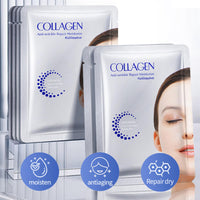 Cureluxe 5PCS Face Care Korean Glass Skin Collagen Mask - Anti-Aging&Anti-Wrinkles Collagen Face Mask - Korean Face Mask with Co-llagen,Hyaluronic Acid,Niacinamide - Kor-ean Skincare Hydrating Face Masks