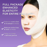 TBeautfave Anti Aging Face Mask, Hydrating Sheet Mask Korean, Lifting-sil Full Face Masks, Improves Jowls, Wrinkles, Neck Lines, Skin Firmness, Pack of 5