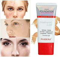 ONEKLIK Phoera Foundation Full Coverage Foundation Soft Matte Liquid Foundation Makeup Flawless Cream Smooth Waterproof Lightweight 24HR Long Lasting New Formula Tube Pack (104A Natural Beige)