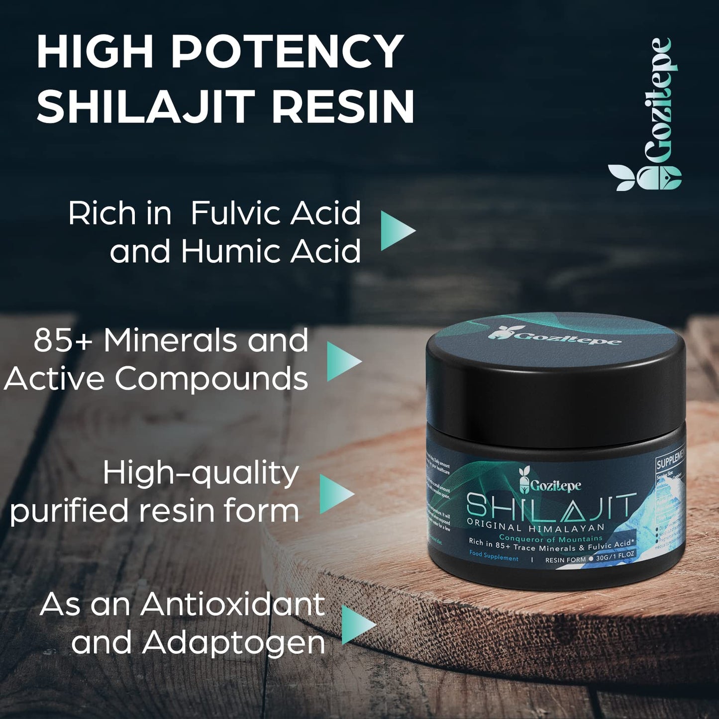 Shilajit High Potency Purified Himalayan Shilajit Resin with Bioavailable Fulvic Minerals & Humic Acid, Vegan, Replenish Energy and Immune Support, 60g (Pack of 2)