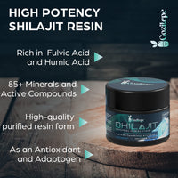 Shilajit High Potency Purified Himalayan Shilajit Resin with Bioavailable Fulvic Minerals & Humic Acid, Vegan, Replenish Energy and Immune Support, 60g (Pack of 2)