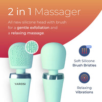 Yarosi Wireless Curve Brush Therapeutic Device Waterproof Version - 8 Powerful Speeds and 20 Patterns - for Muscle Aches and Sports Recovery - Rechargeable - Travel Friendly - Green