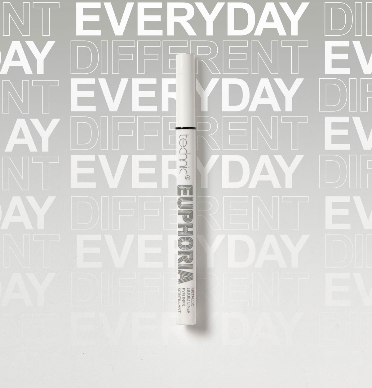 Technic Euphoria Metallic Liquid Liner - Highly Pigmented - Long Lasting - Brush like Tip for Ultimate Precision 0.8ml (Gun Metal)