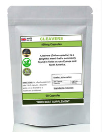 Your Best Supplement Cleavers Capsules 100% Natural Pure no additives (Galium aparine) (60)
