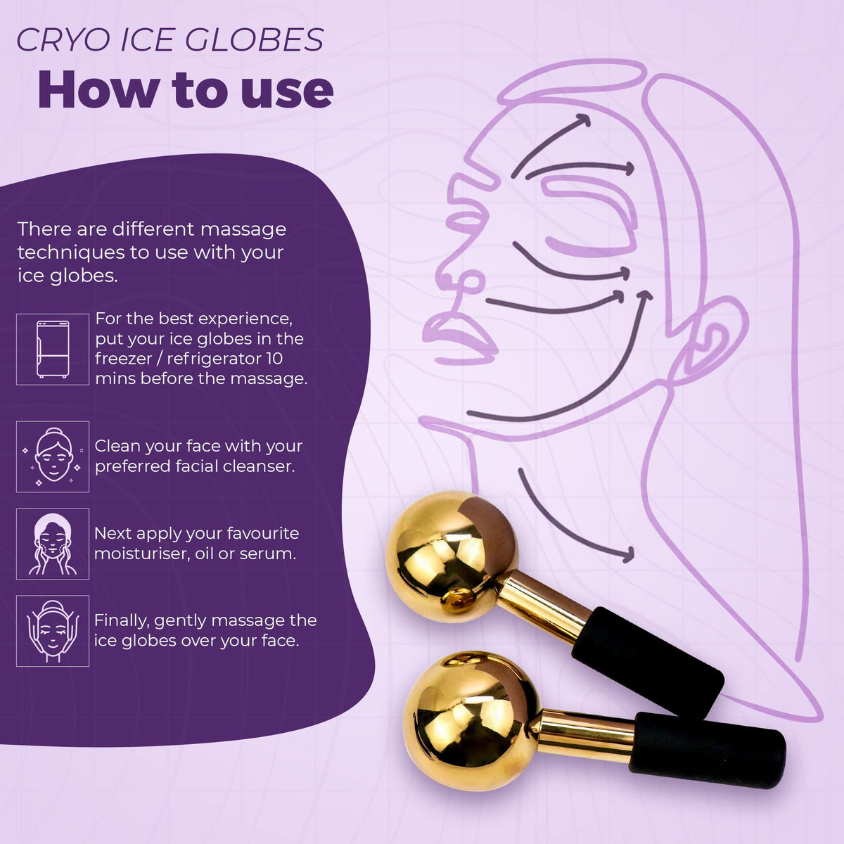 S.SARA Beauty S.Sara Ice Globes for face and eyes | Facial skin care tool for face, neck and eyes | Stainless steel facial massage roller | Depuff skin | Rejuvanate skin | Unbreakable | Set of 2