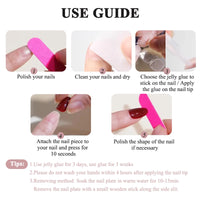 HERBINSOLS French Tip False Nails - Long Press On Nails Square - 24pcs White French Tip Nails - High Glossy Fake Nails With Glue - Coffin Shape Full Cover Acrylic Stick On Nail For Women Girls