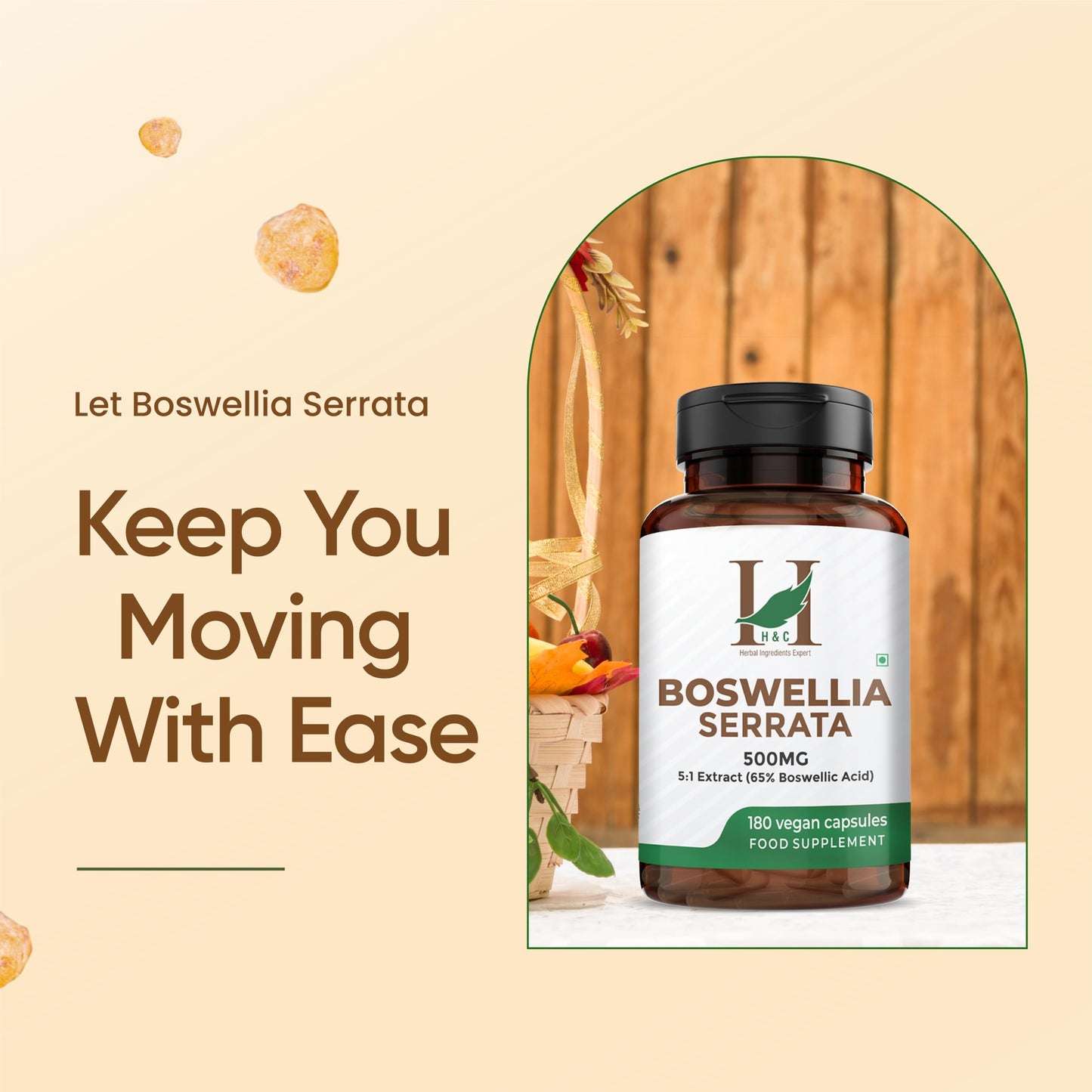 H&C HERBAL INGREDIENTS EXPERT H&C Boswellia Serrata 2500mg Capsules (500mg of 5:1 High Strength Extract) | 65% Standardised Boswellic Acid | 180 Veg. Capsules - 6 Months Supply