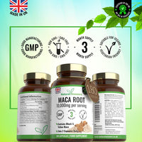 Natural Answers 180 Maca Root Capsules - (3 Months Supply) Vegan 10,000mg Maca Capsules - High Strength Peruvian Black & Yellow Maca Root - Made in The UK