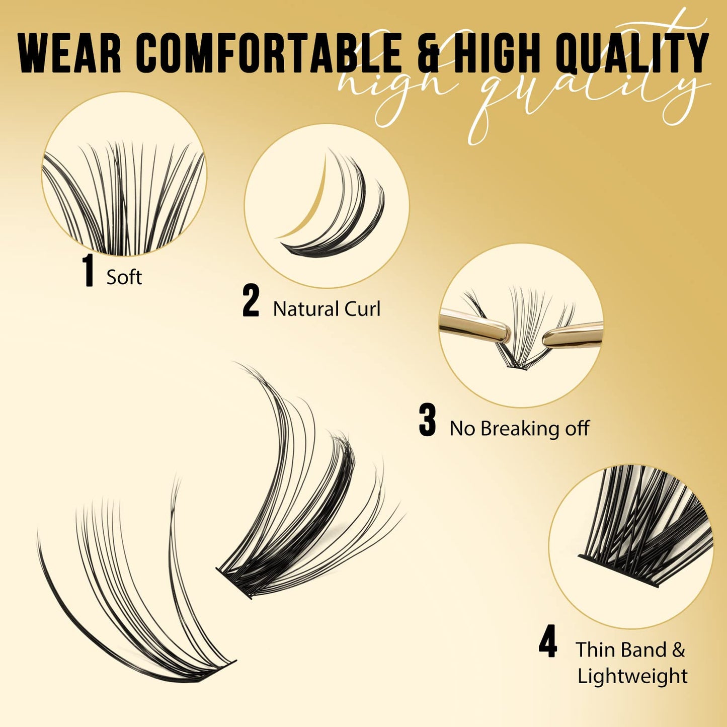 320Pcs Individual Lashes QUEWEL Cluster Lashes 20D+30D D Curl MIX9-16mm Individual Lash Extension Lash Clusters DIY Eyelash Extensions For Home Use (20D+30D 0.07D MIX9-16mm)