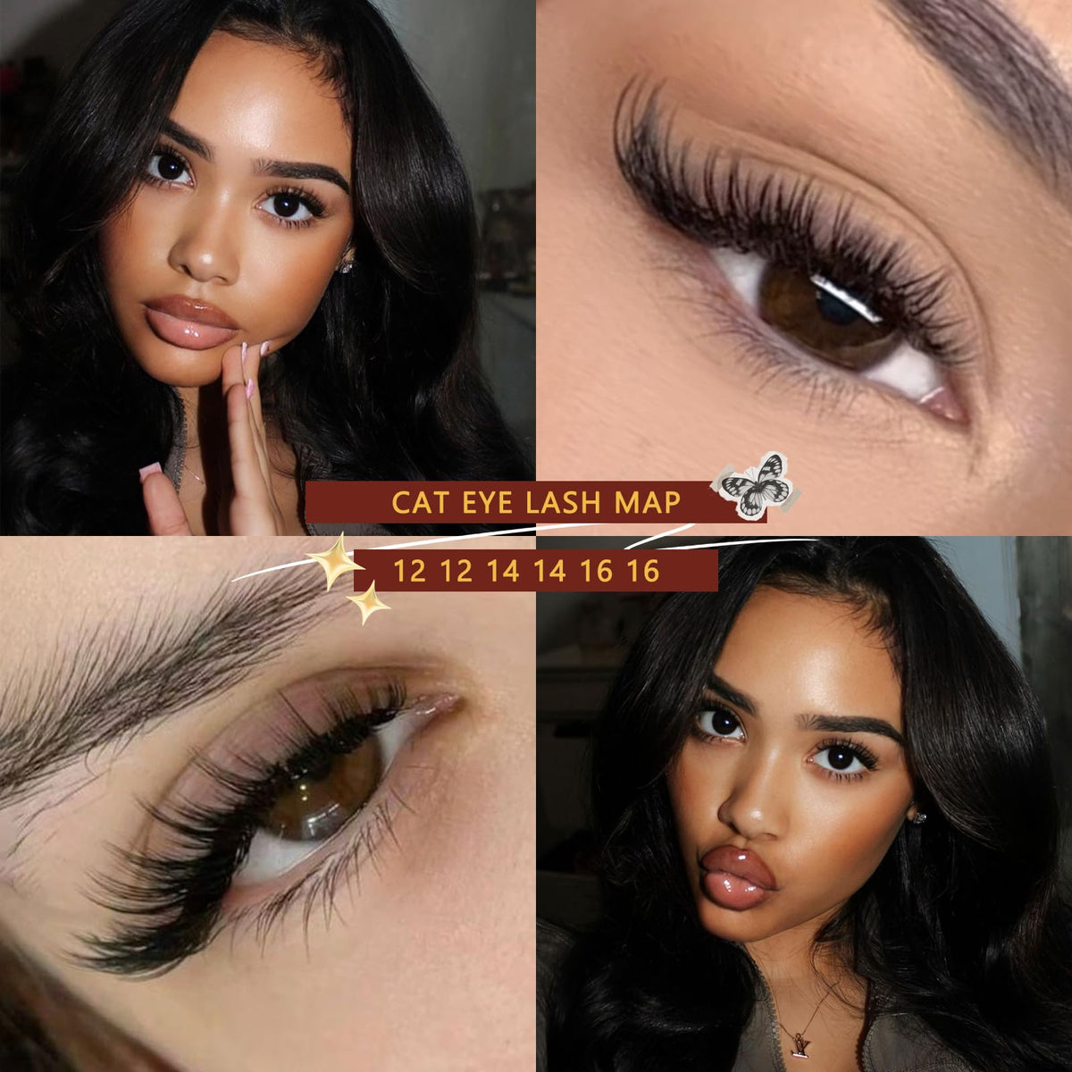 QUEWEL Clusters Lashes Kit 320 Pcs Individual-Lashes with Lash Bond &Seal