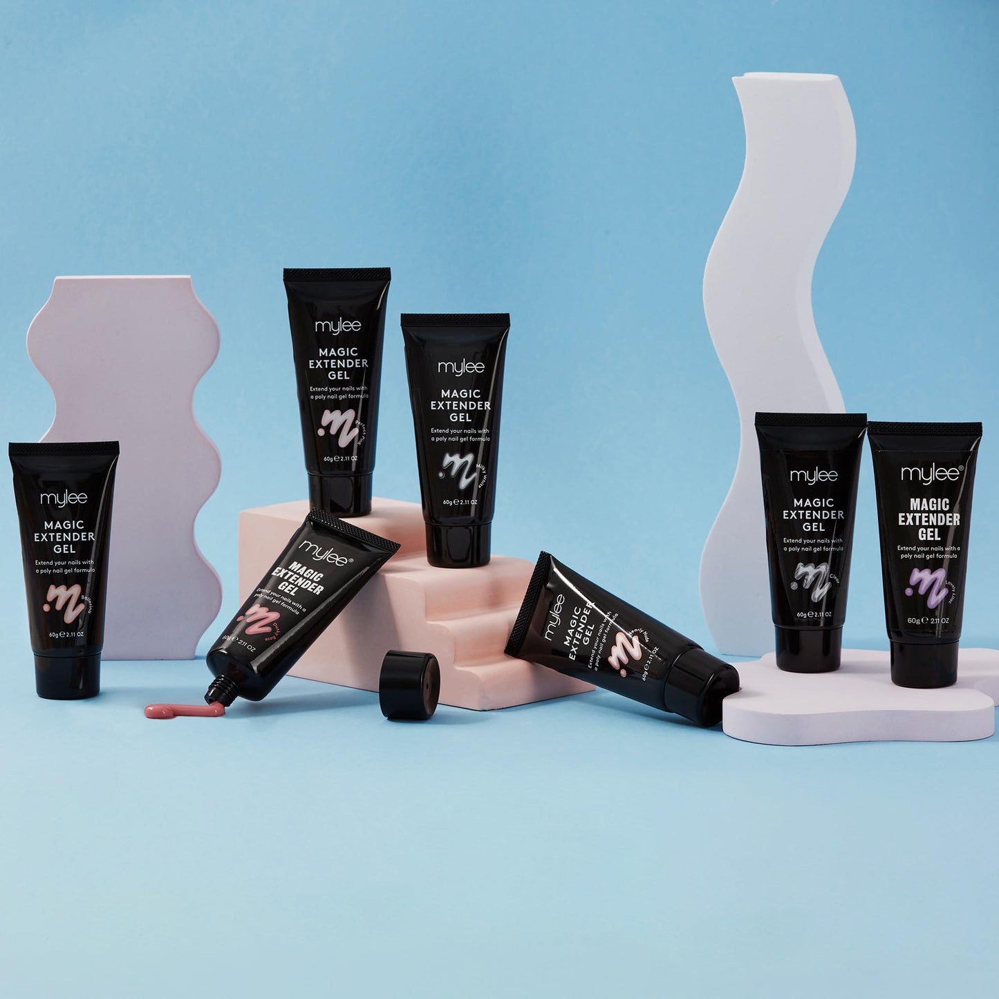 MYGEL by Mylee Magic Extender Gel – Long Lasting Wear, Natural Look, Nail Extension Gel, for Beginners & Salon Professionals, Acrylic Nail Thickening Builder Gel, Nail Art - 60 Gram Tub (Perfect Pink)