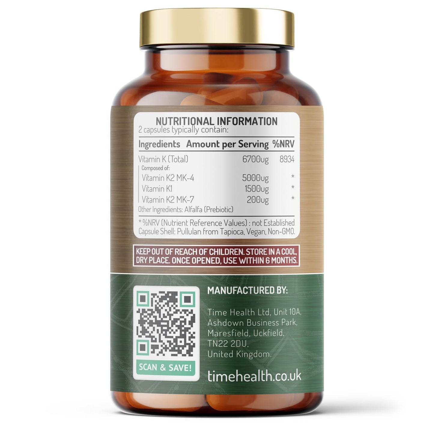 Vitamin K Complex | High Strength 6700ug Per Serving | 60 Capsules | Triple Mix K1 + K2 (MK-7 + MK-4) | Heart & Bone Support | Additive Free | UK Made to GMP Standards | Vegan (60 Count (Pack of 1))