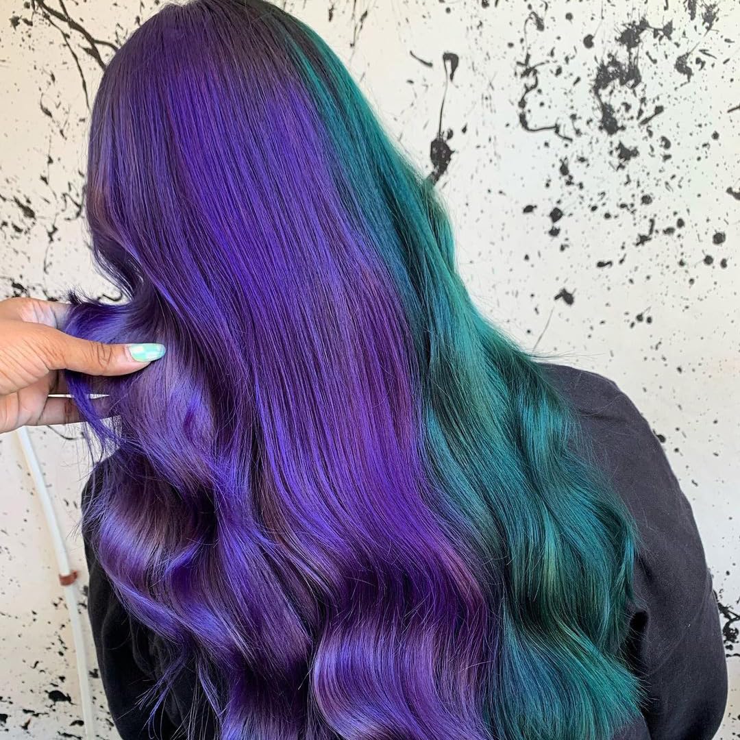 Crazy Color Vibrant Peacock Blue Semi-Permanent Hair Dye. Highly Pigmented Teal Turquoise Conditioning & Oil Nourishing Vegan Formula | No Bleach or Ammonia | 100ml