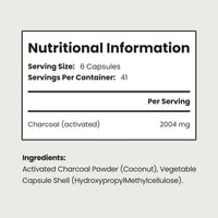 VitaBright Activated Charcoal Tablets for Stomach Wind | 2004mg | 250 Capsules | Activated Charcoal Powder in Easy-Open Veggie Capsules | Debloating Tablets - Reduce Flatulence