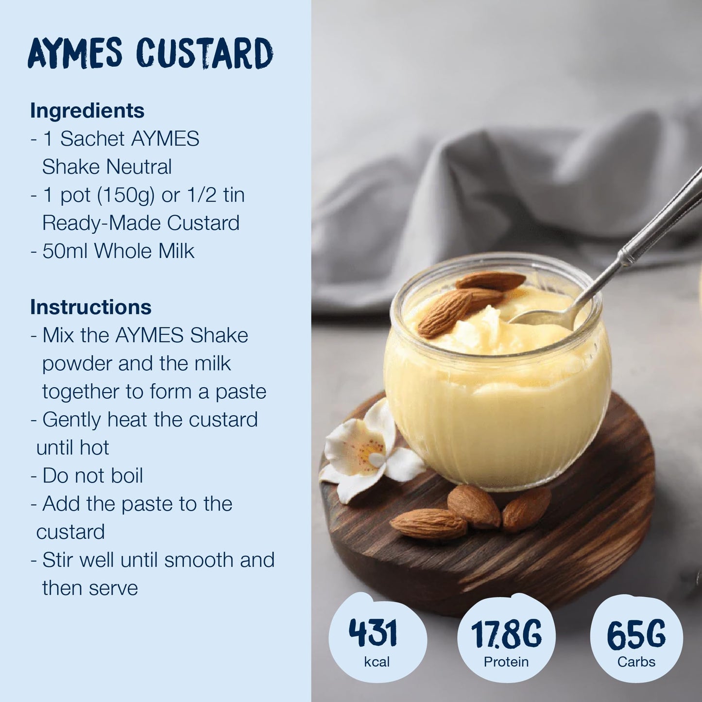 AYMES - High Protein Nutritional Powder Shakes - Unflavoured - 7 Servings - Milkshake-Style Drink Mix - Gluten Free, Vegetarian, Halal & Kosher Suitable - For Ages 3+ and Adults
