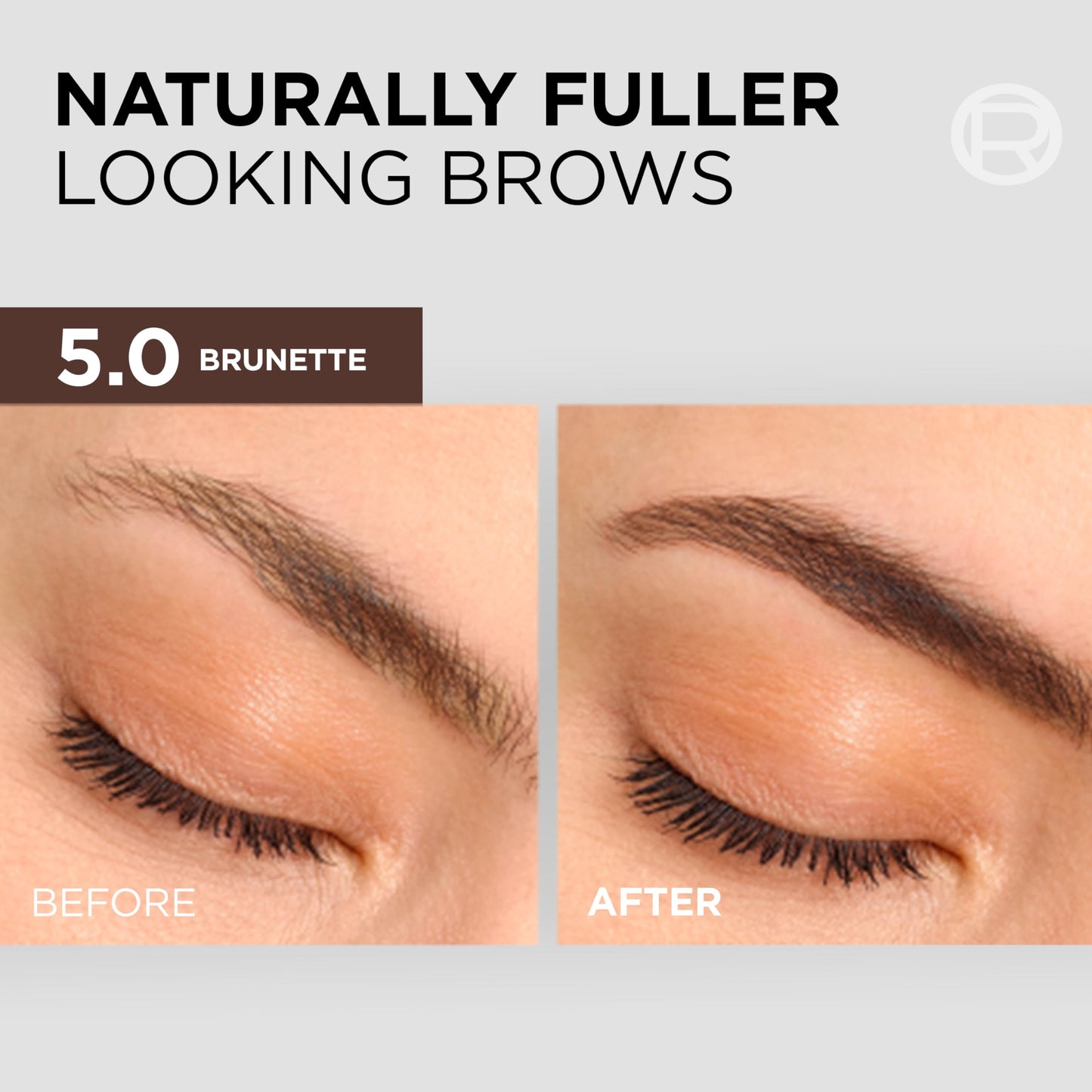 L'Oréal Paris, Semi-Permanent Eyebrow Tint, Lasts up to 5 Weeks, Visible Results in 5 Minutes, Up to 10 Uses, Ammonia Free, Brow colour, Shade: 5.0 Brunette