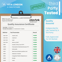 VL Vita London Vita London A-Z Multivitamins for Men & Women – 22 Essential Active Vitamins & Minerals with Iron – High Strength Daily Supplement – 120 Tablets – UK Made, Vegetarian