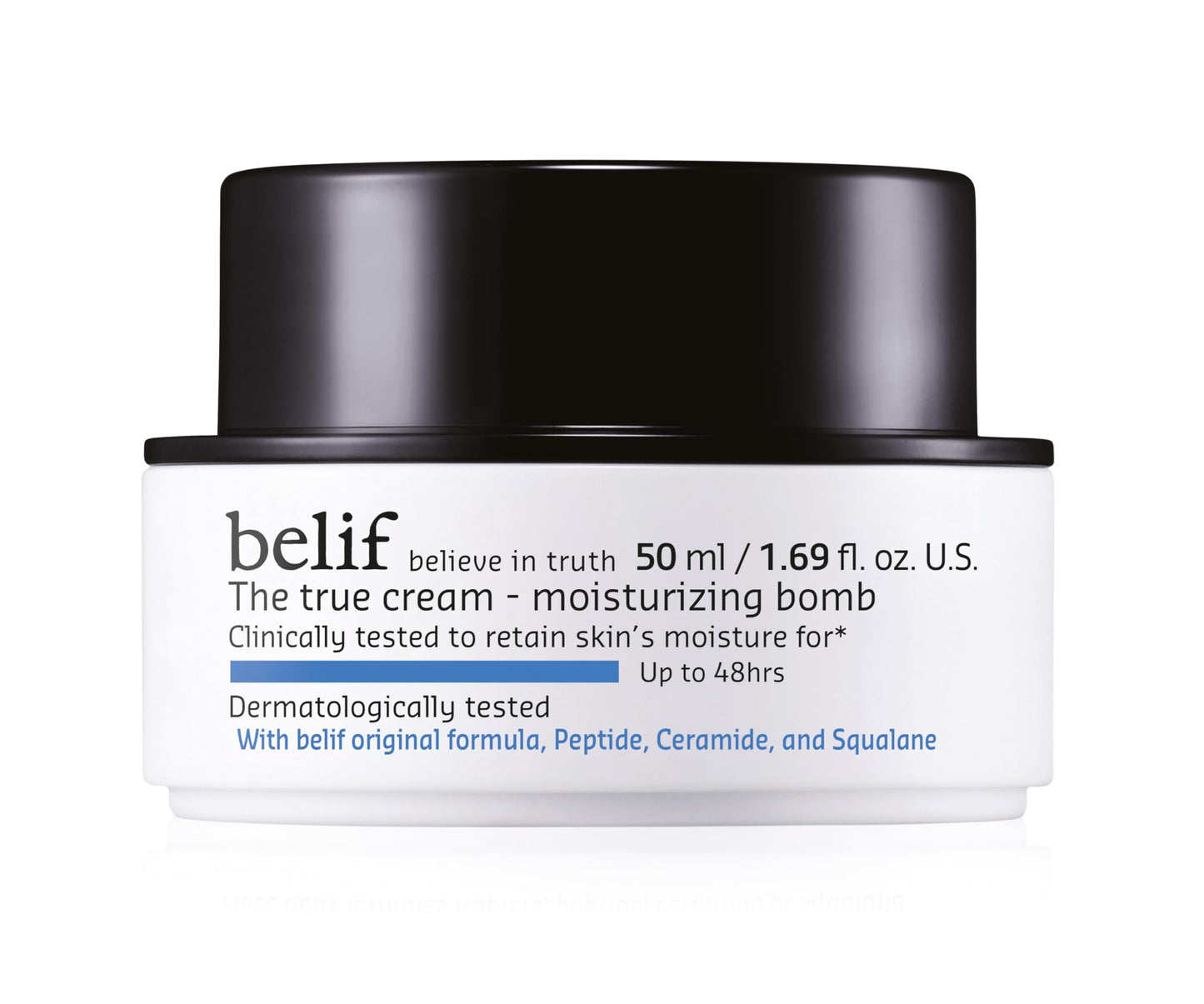 belif The true cream - moisturising bomb | Lightweight cream with peptide, ceramide & squalane, 48 hours hydration, restores skin barrier, firming, Korean skincare, Korean beauty (50ml)