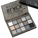 HAORQEE Black Eyeshadow Palette, Gothic Makeup Glitter Black White Grey Silver Eye Shadow Palette, Smokey Long Lasting Waterproof Highly Pigmented Eye Shadow Pallets Halloween Gifts for Women