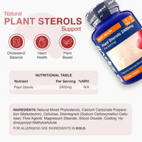Zipvit Plant Sterols High Strength 2400mg, 90 Vegan Tablets, Supports Maintenance of Normal Blood Cholesterol, Vegan and Vegetarian Friendly