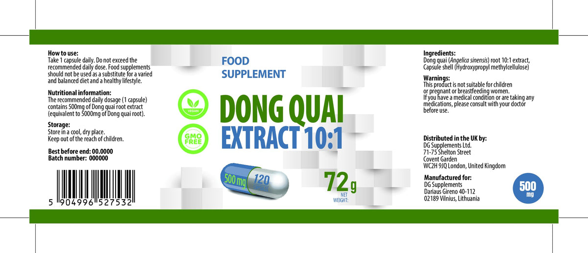 Hepatica Dong Quai 5,000mg | 10:1 Extract (500mg) | 120 Vegan Capsules | High Strength Hormonal & Menstrual Support | 3rd Party Lab Tested