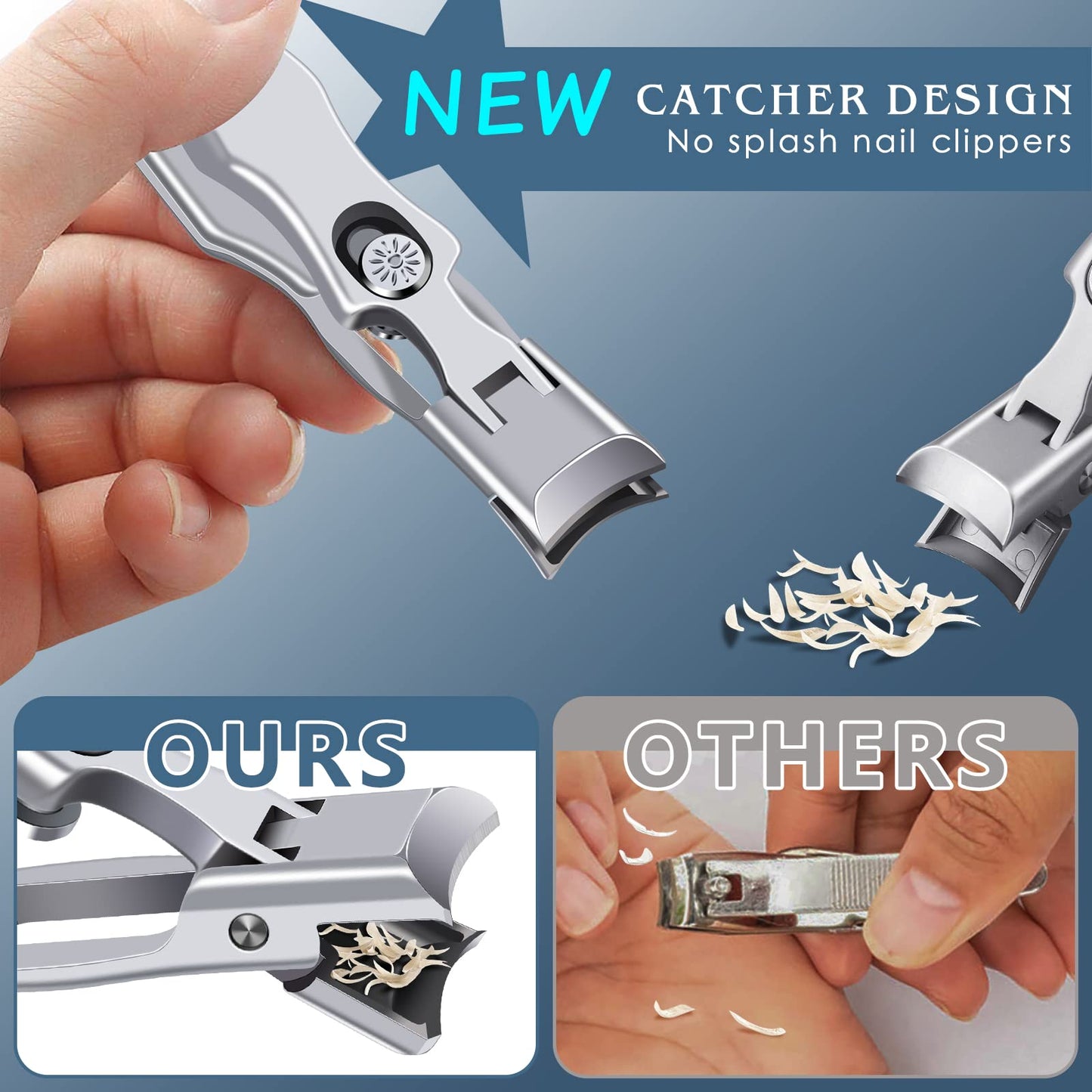 DRMODE Toe Nail Clippers for Thick Nails with Catcher