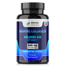 Atlantic Vitamins Marine Collagen 900 mg - High Strength 90 Capsules Collagen with Hyaluronic Acid and Vitamin C for Skin, Joints and Hair - Type 1 Hydrolysed Collagen Supplements for Women & Men - UK Made