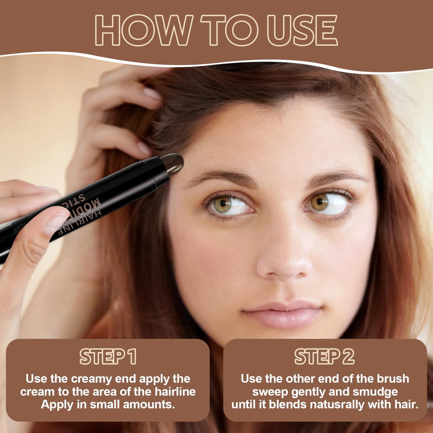 Kenmohuo Root Cover Up Stick, Double Head Root Touch Up, Instant Grey Coverage & Hair Loss Cover for Thin Hairlines & Eyebrows & Beard Line, Long Lasting Sweatproof Waterproof Quick Color (#01)