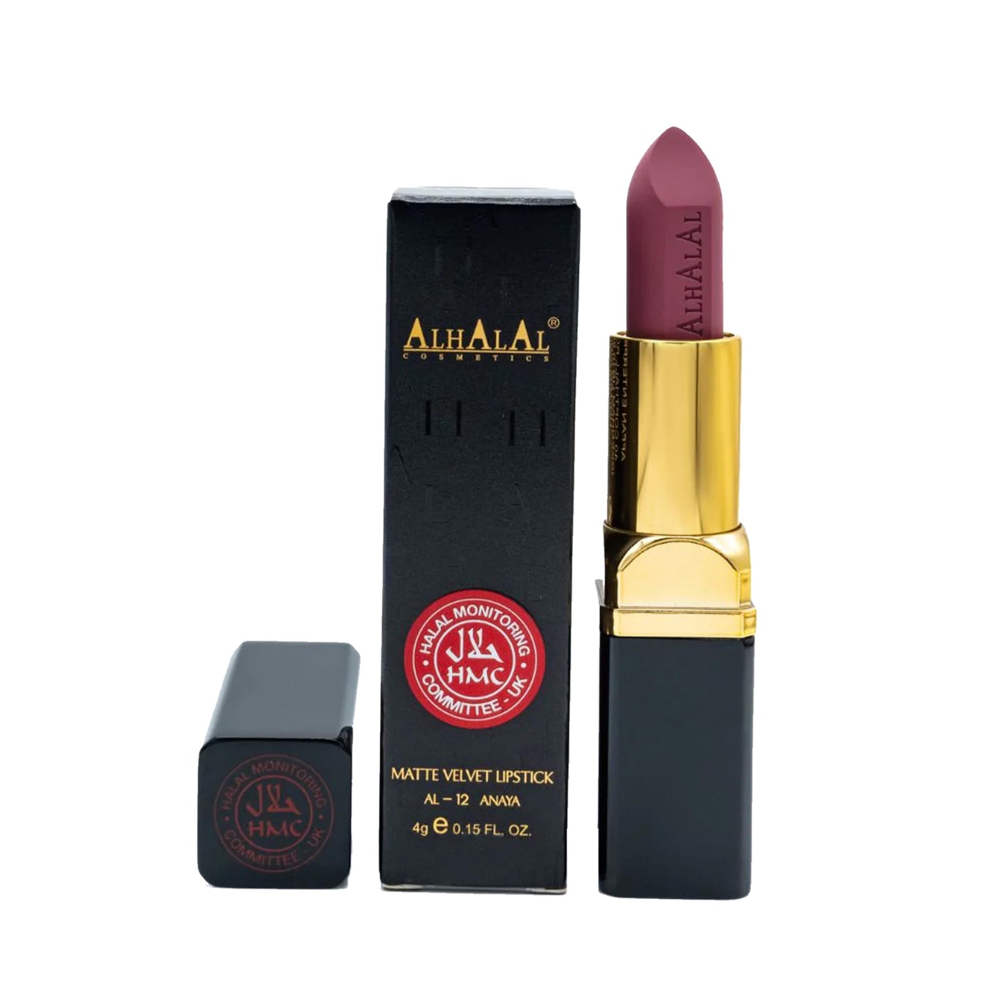 ALHALAL COSMETICS Halal MATTE VELVET LIPSTICK Long Lasting up to 16h Vegan and Cruelty-Free (AL-12-ANAYA)