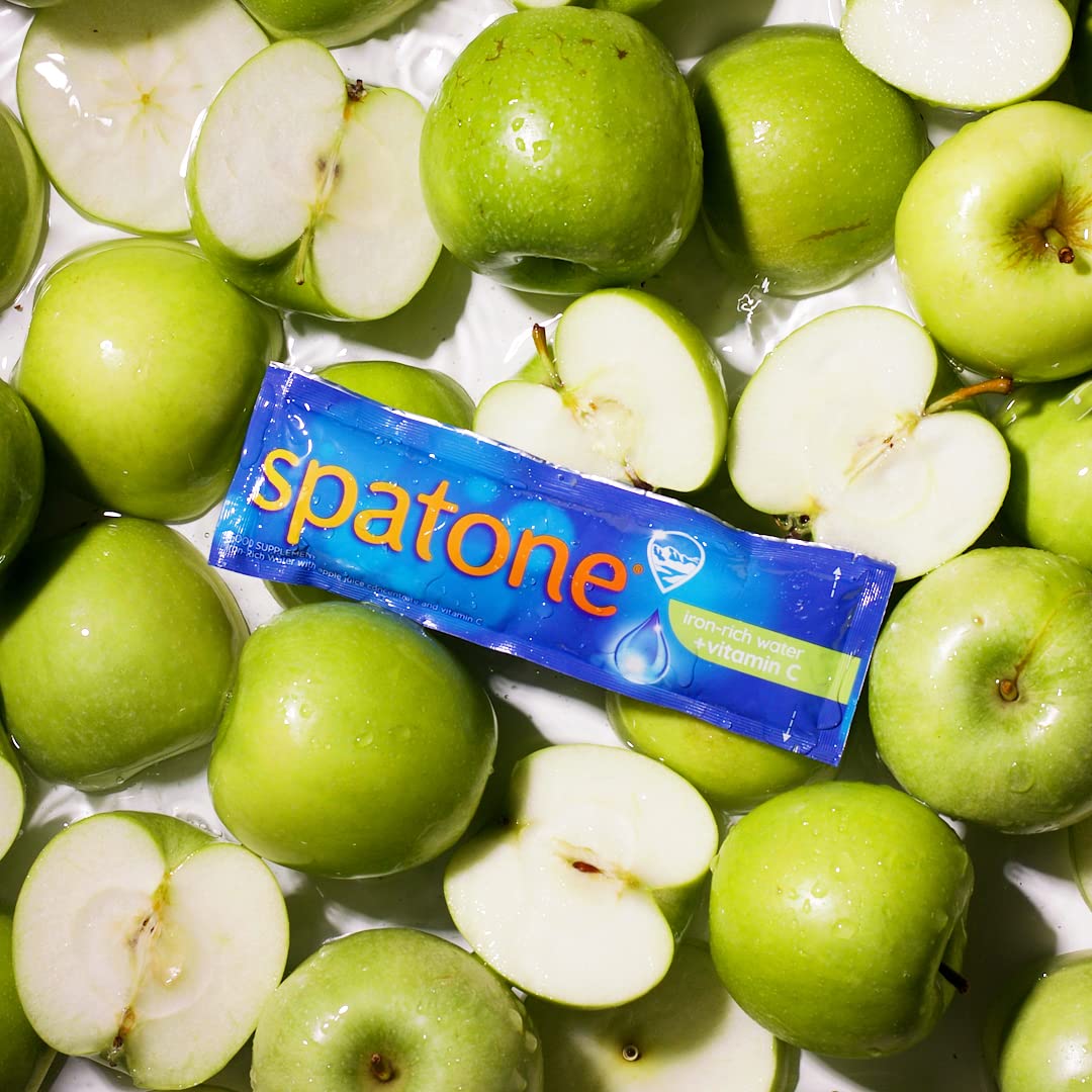 Spatone Natural Liquid Iron Supplement, Apple Flavour with Vitamin C (14 Sachets), High Absorption, Enhances Energy and Bolsters Immunity, Men Women Pregnancy, Gentle On The Stomach, 14 Day Supply