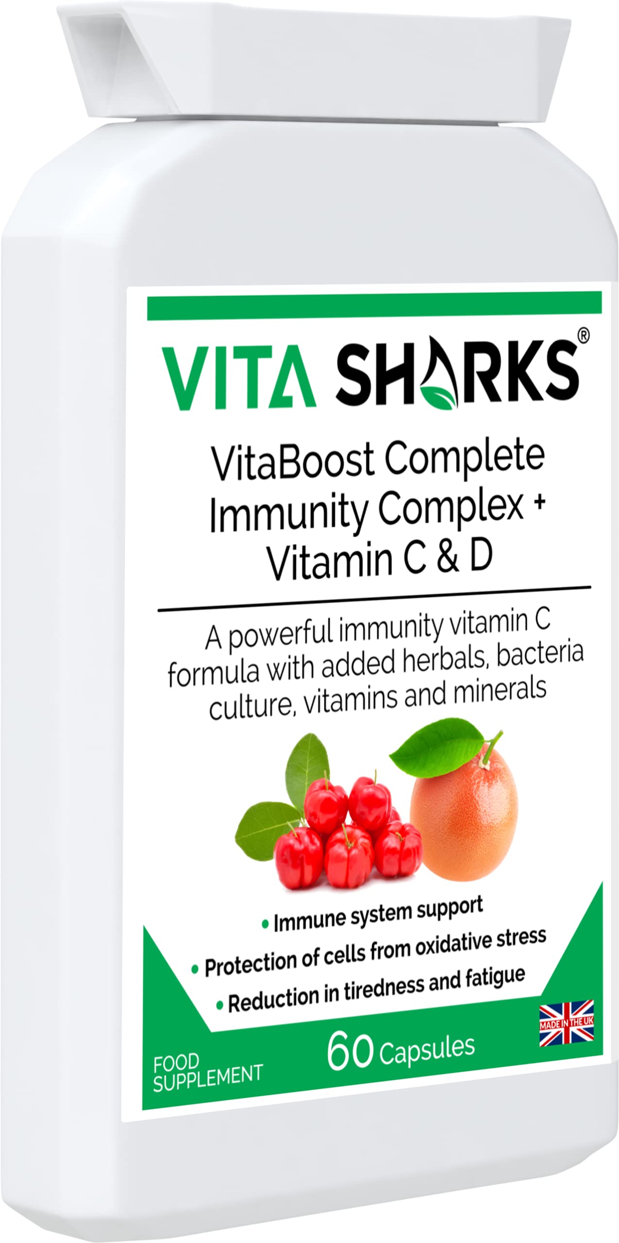 VitaBoost Complete Immunity Complex + Vitamin C & D. Fight Infection & Boost Immune Function. Anti-Viral & Anti-Bacterial. All-in-One Potent Vitamin C Formula. Essential Vitamins & Minerals